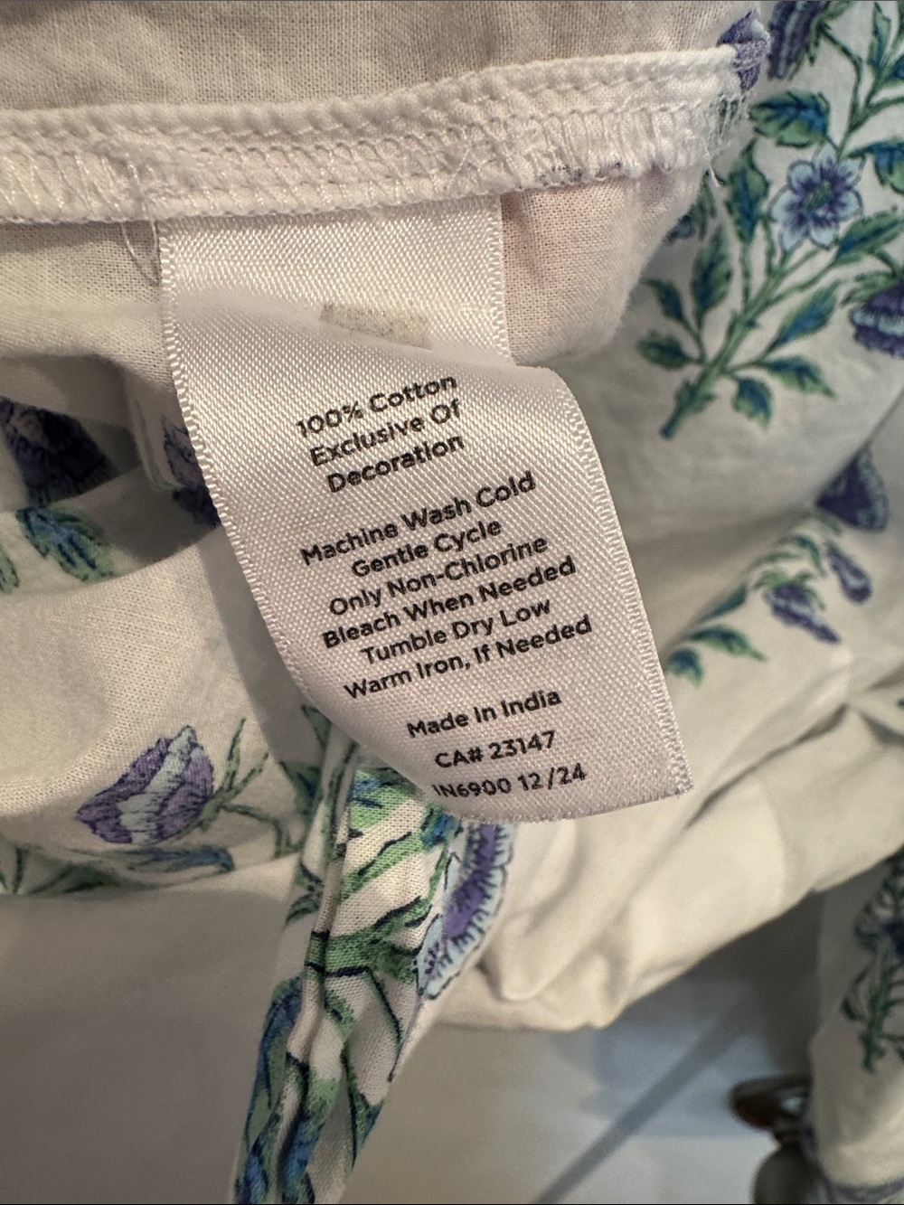 Talbots White Shirt with Blue and Green Floral Print - Picture 4 of 4